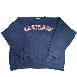 VtG Oarsman Men's XL Carthage College Blue Sweatshirt Embroidered College USA